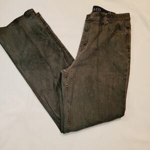 Denim+Company black wash straight leg tummy control jeans size 12 Tall